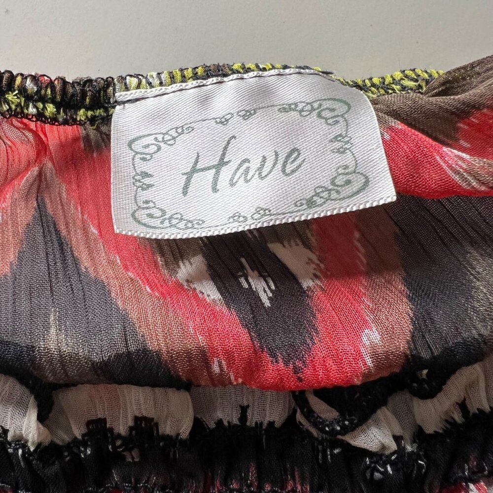 Have a Multicolor Chevron Ruffle Top Size L - Picture 5 of 8